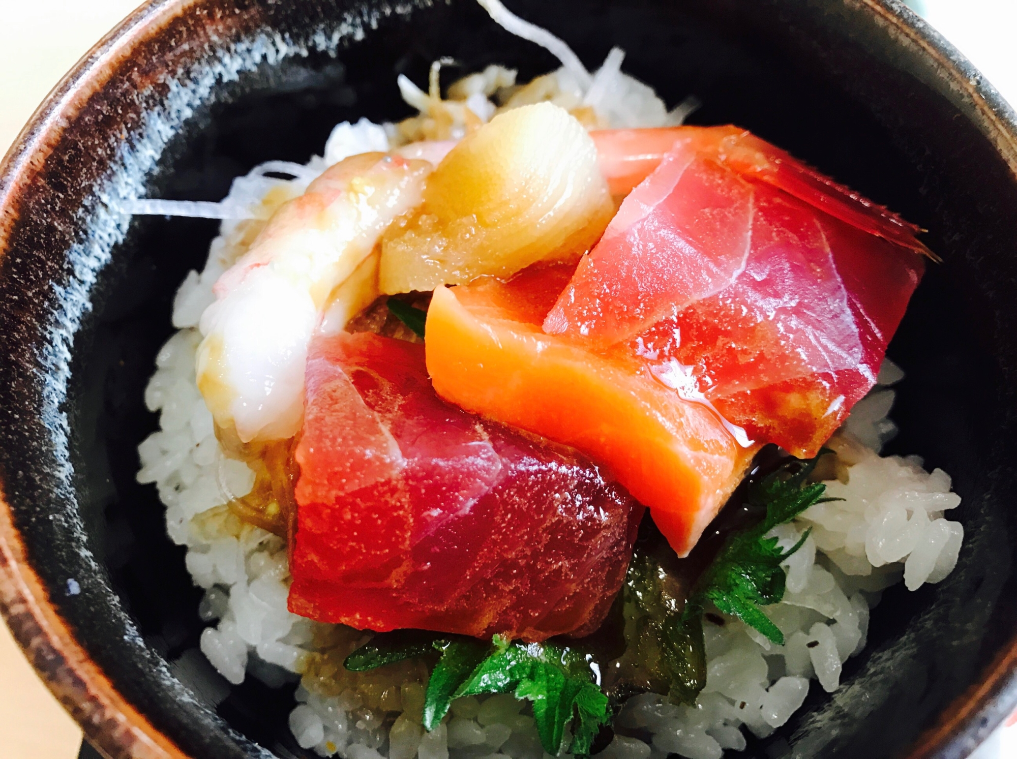 甘えびかずのこマグロサーモン海鮮丼