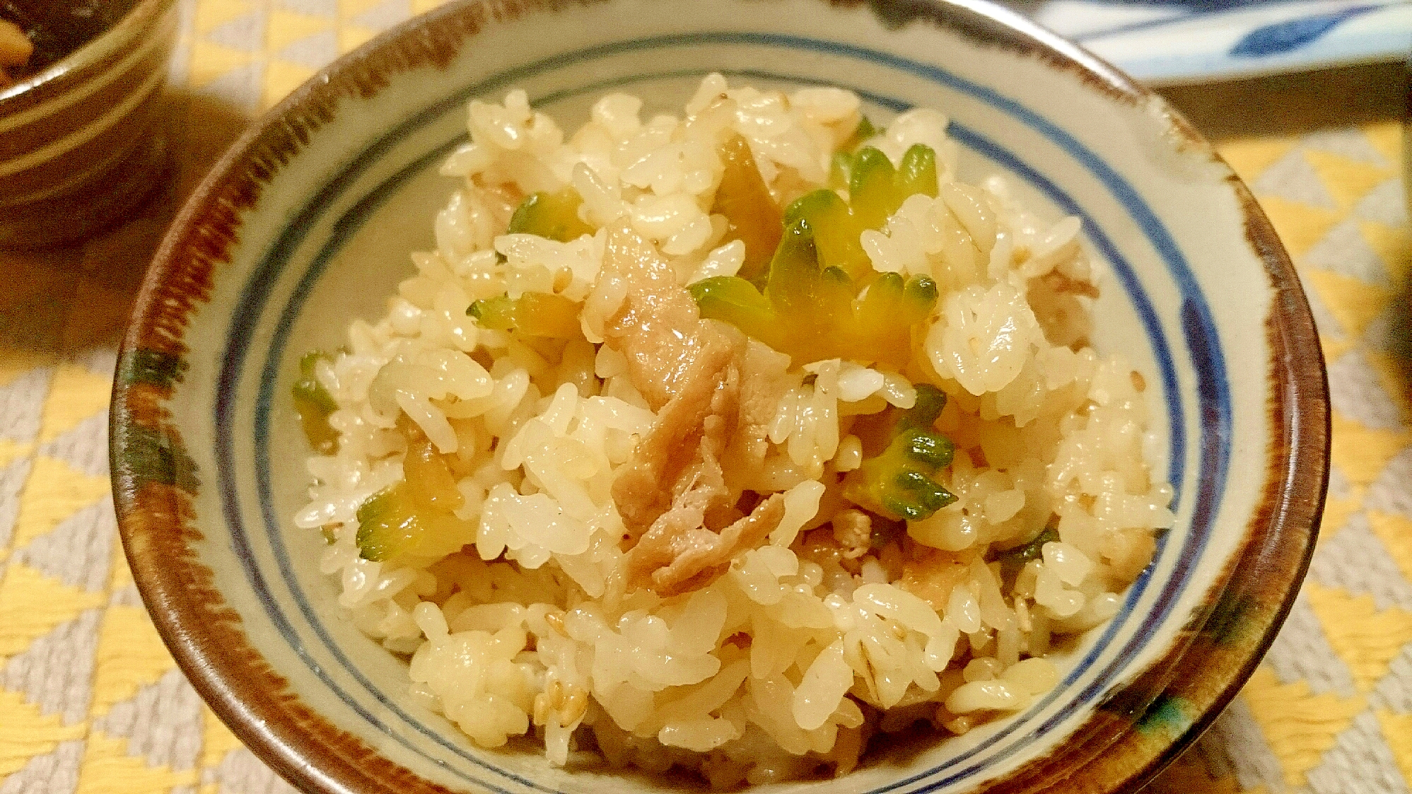 夫絶賛！ゴーヤと豚バラの混ぜご飯