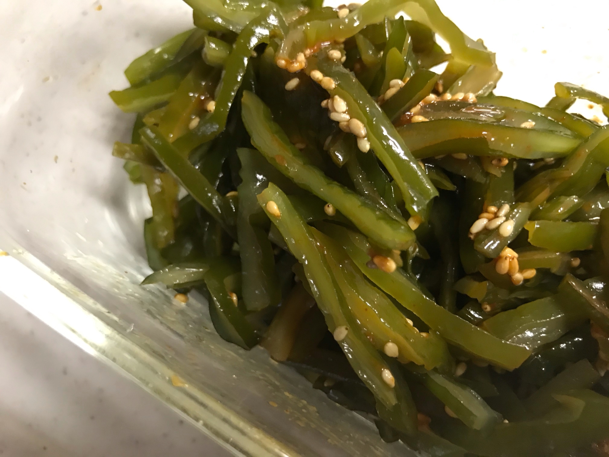 ボイル茎ワカメの韓国風おつまみー和えるだけシリーズ レシピ 作り方 By ねこちゃんみん 楽天レシピ