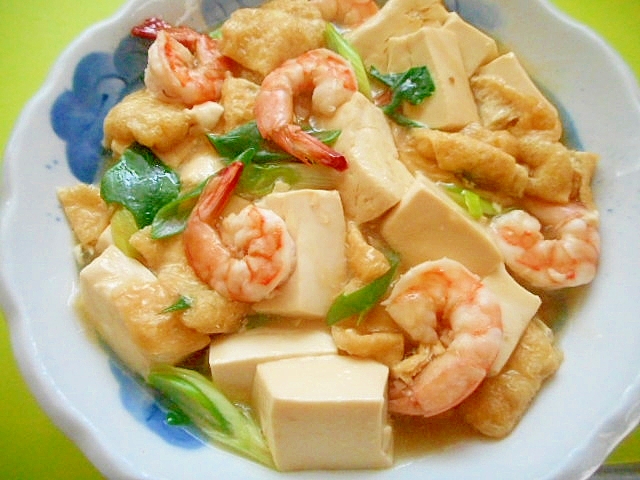 豆腐と海老油揚げの中華煮