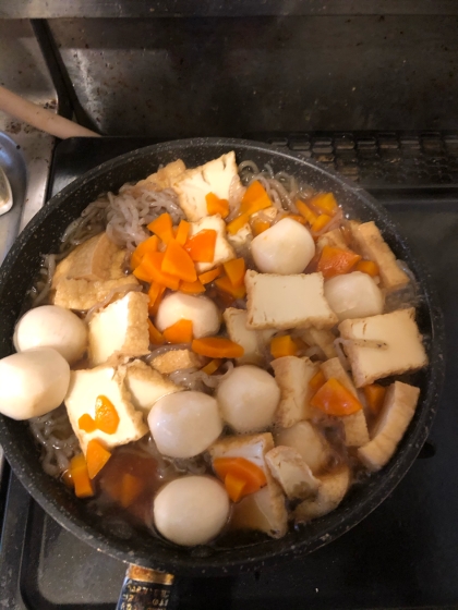 里芋と厚揚げ、糸コンの煮物