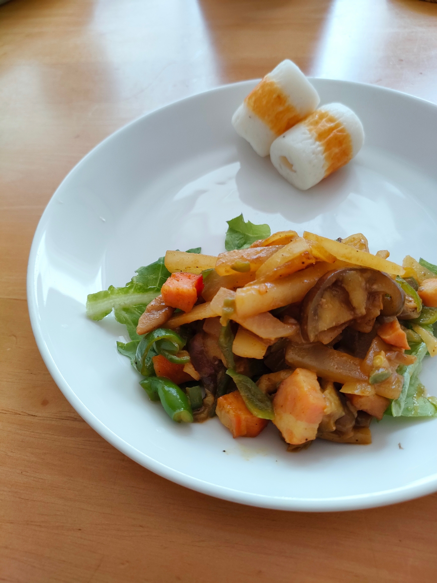 ベーコンと彩り野菜のカレー炒め