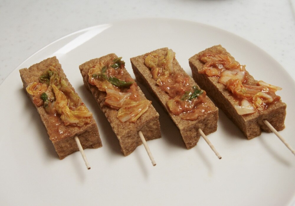 レンジで簡単！厚揚げのキムチ味噌田楽 レシピ・作り方 by ＊a・s・a