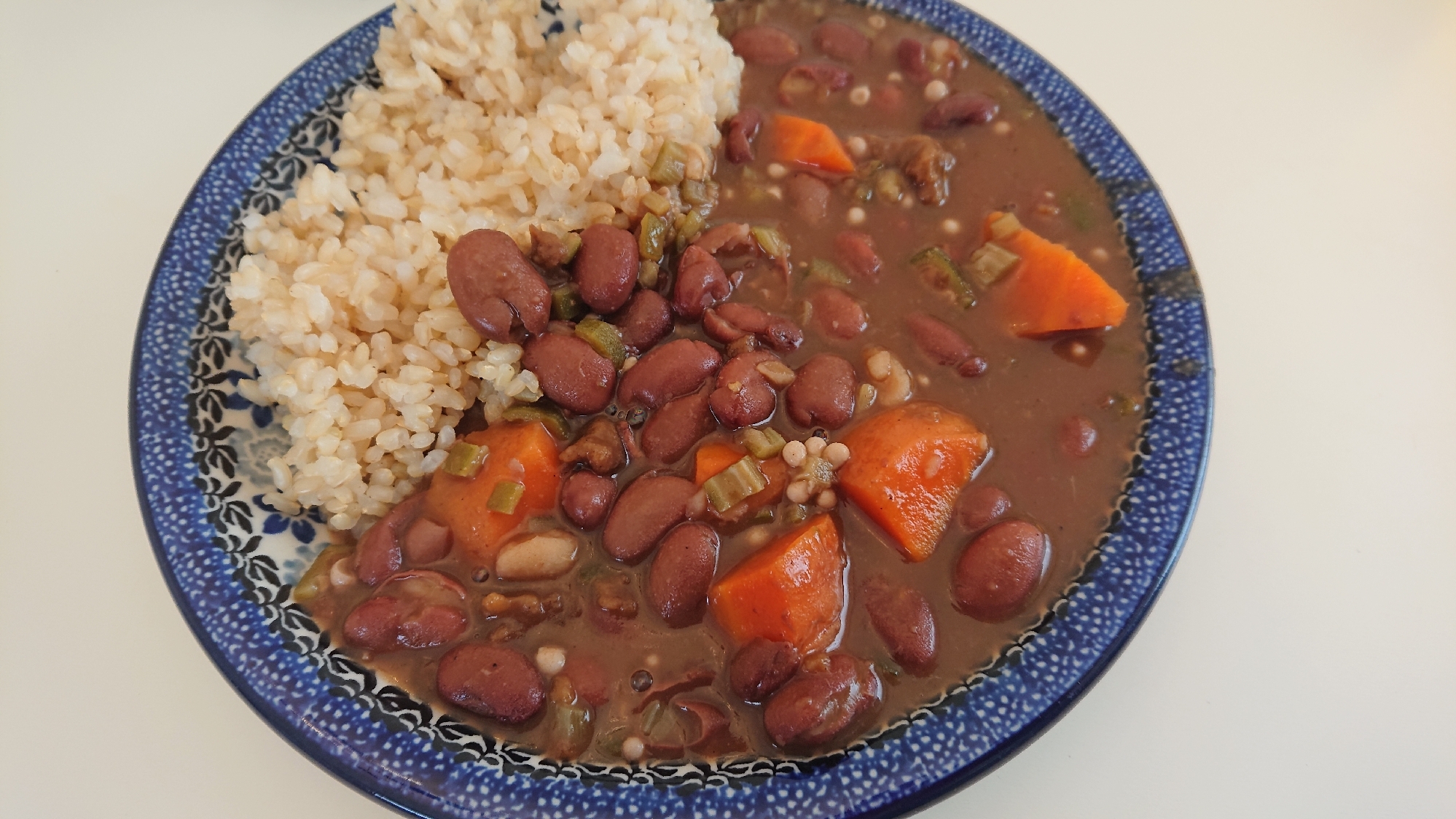 金時豆とオクラの優しいカレー