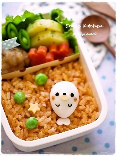 キャラ弁 キャラ弁おかず うずらdeアザラシくん レシピ 作り方 By Mai Mai 楽天レシピ