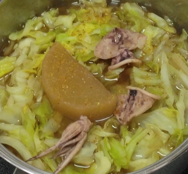 ✨残ったイカ大根の煮汁でキャベツのお煮物✨節約料理