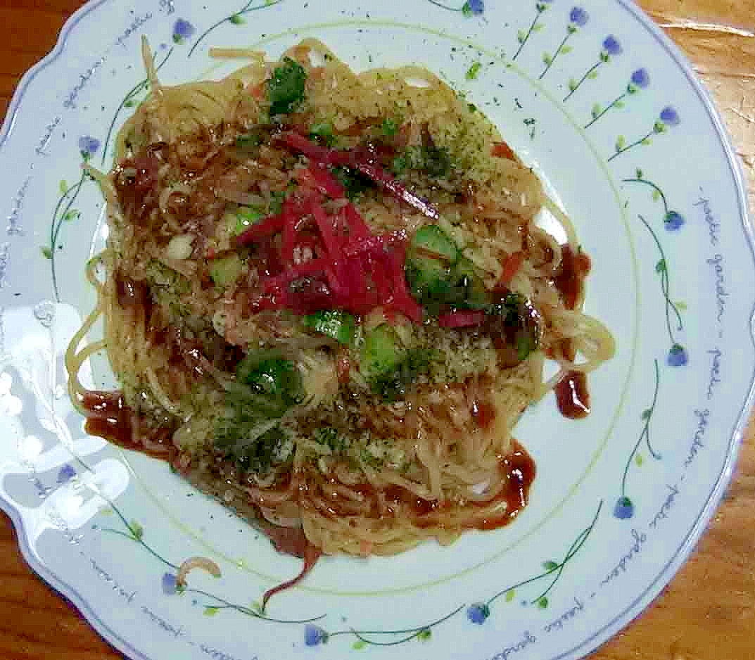 もやしと菜の花の焼きそば