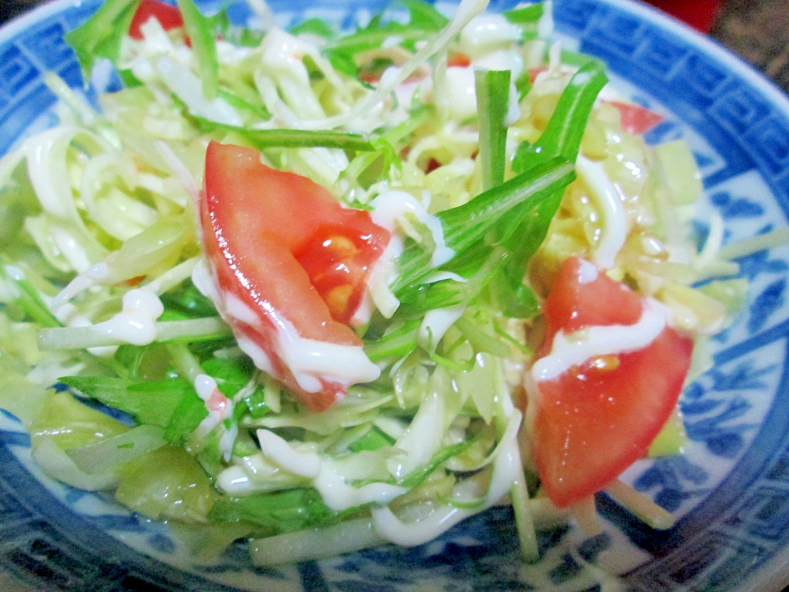 キャベツと水菜のマヨサラダ