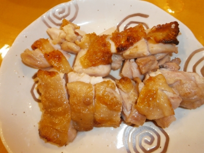 レモンと塩で代用し魚焼グリルでとりもも肉を焼きました。皮がパリパリして美味しかったです。