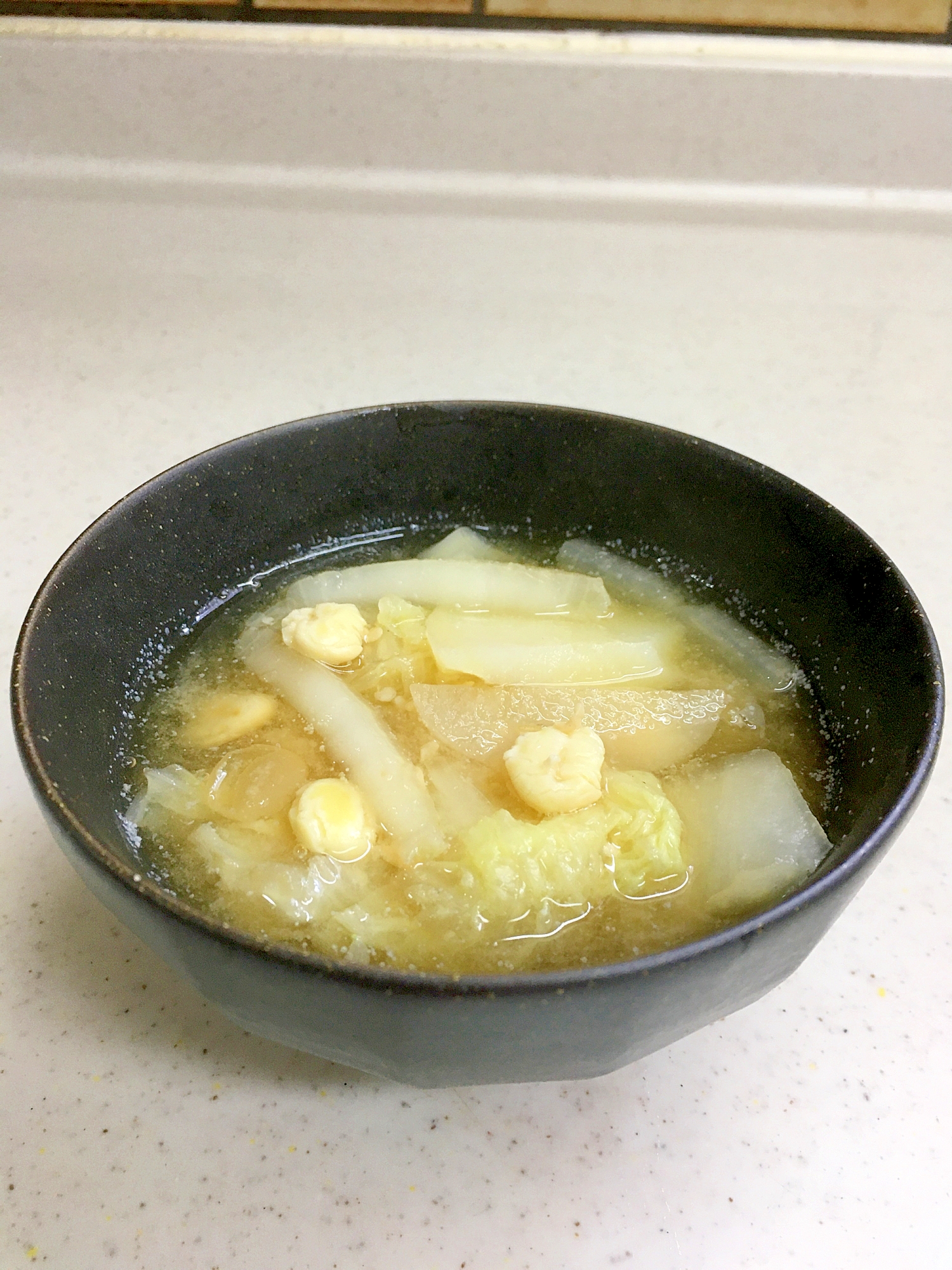 打ち豆の味噌汁（福井の郷土料理）
