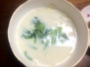 豆乳帆立スープ