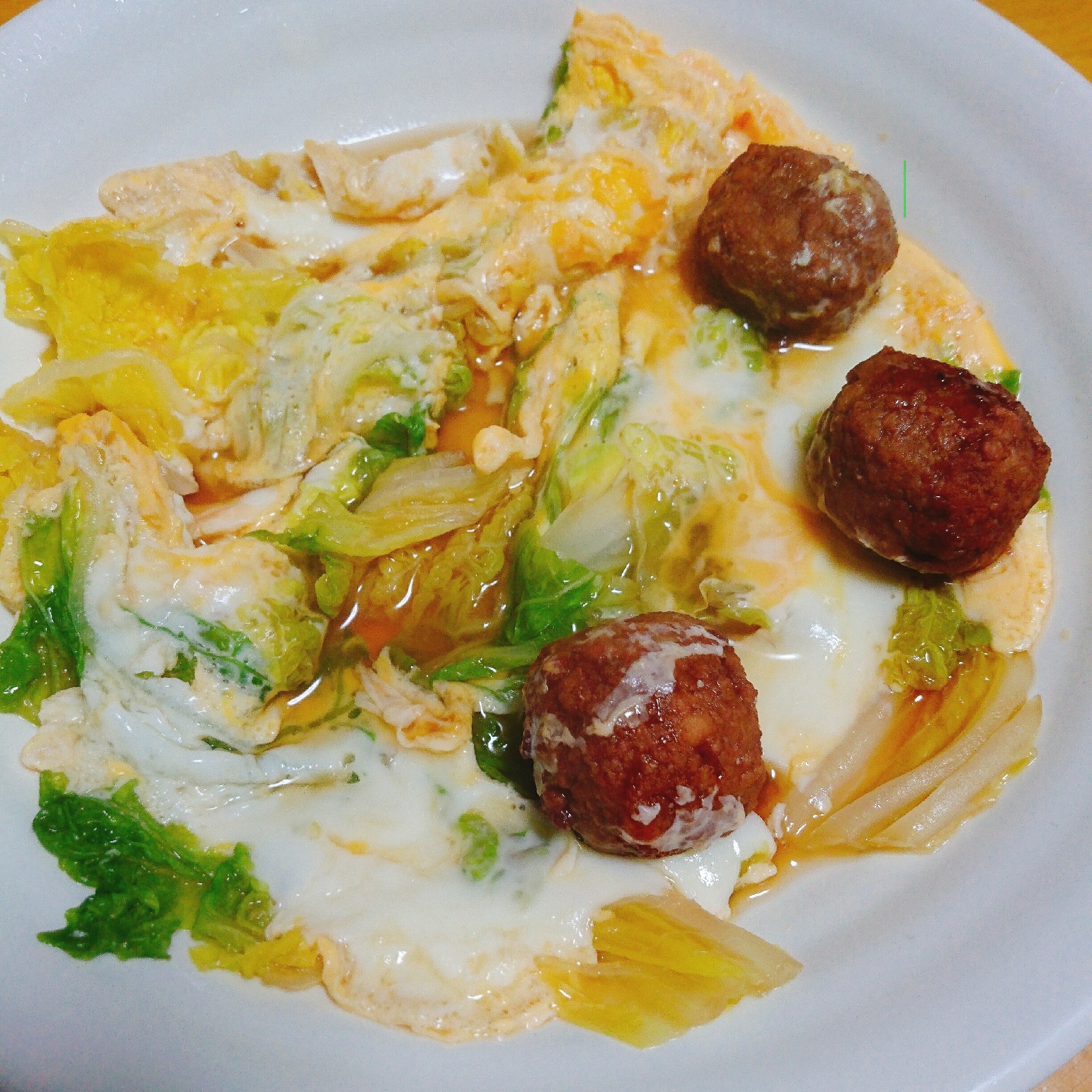 白菜と肉団子の卵とじ