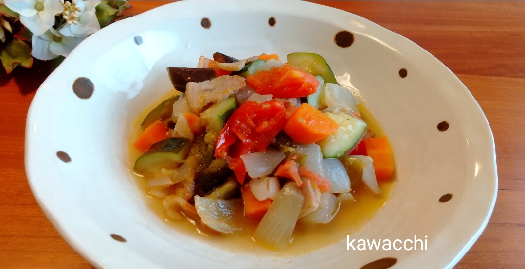 トマト缶なし♡冷蔵庫にあったものでラタトゥイユ