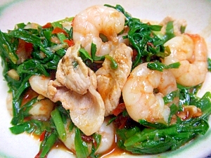 ニラと小エビ炒め