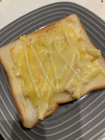 マカロニサラダをオカズに、パンを食べてましたが、チーズとのせてトーストすると美味しいですね！ハマりそうです。