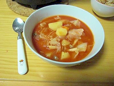 簡単♪トマトジュースで作るミネストローネ