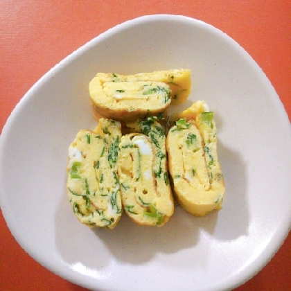 小松菜と白だしの卵焼き