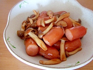 しめじウインナーの炒め物
