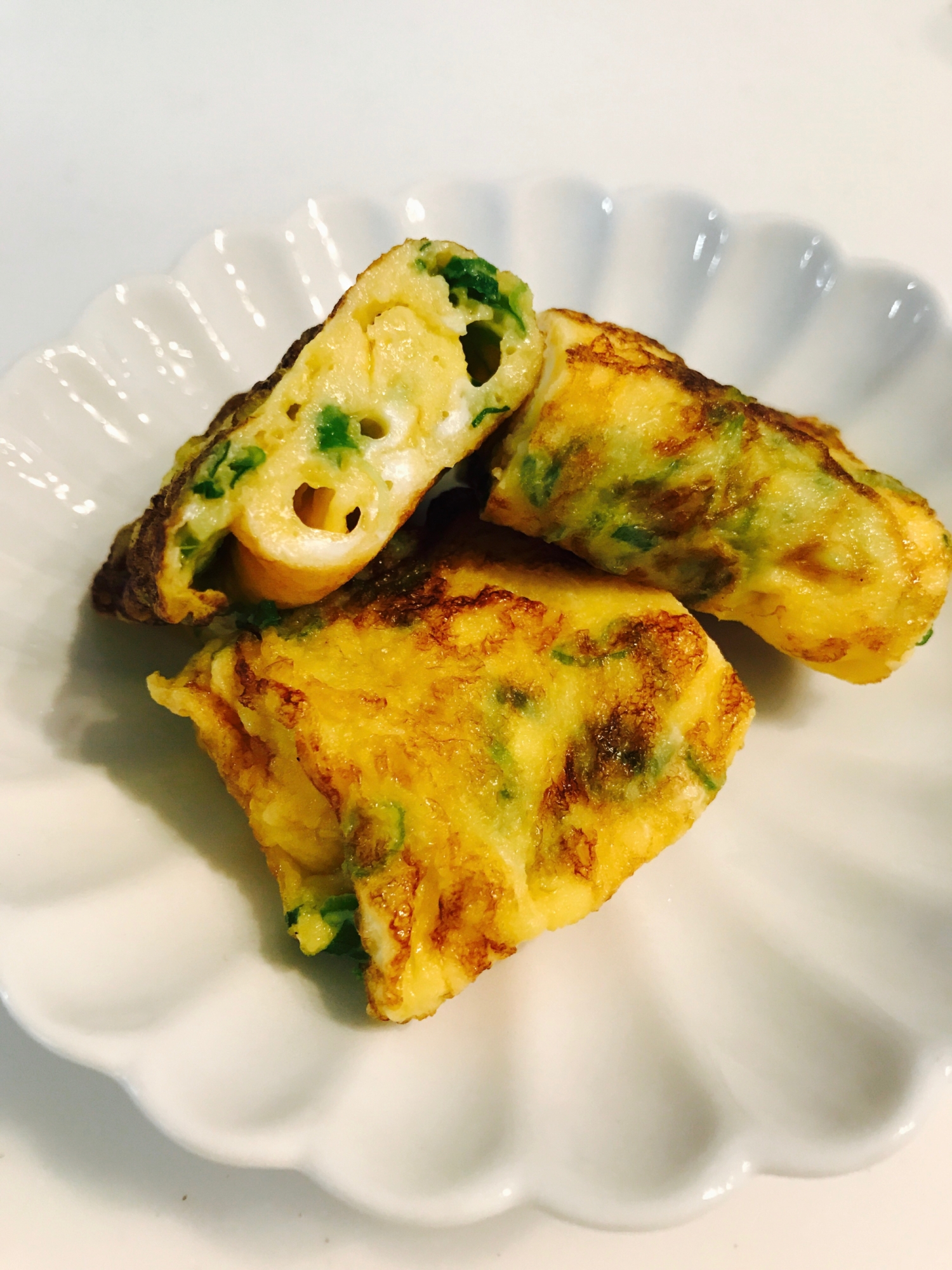 お弁当にネギ入り玉子焼き