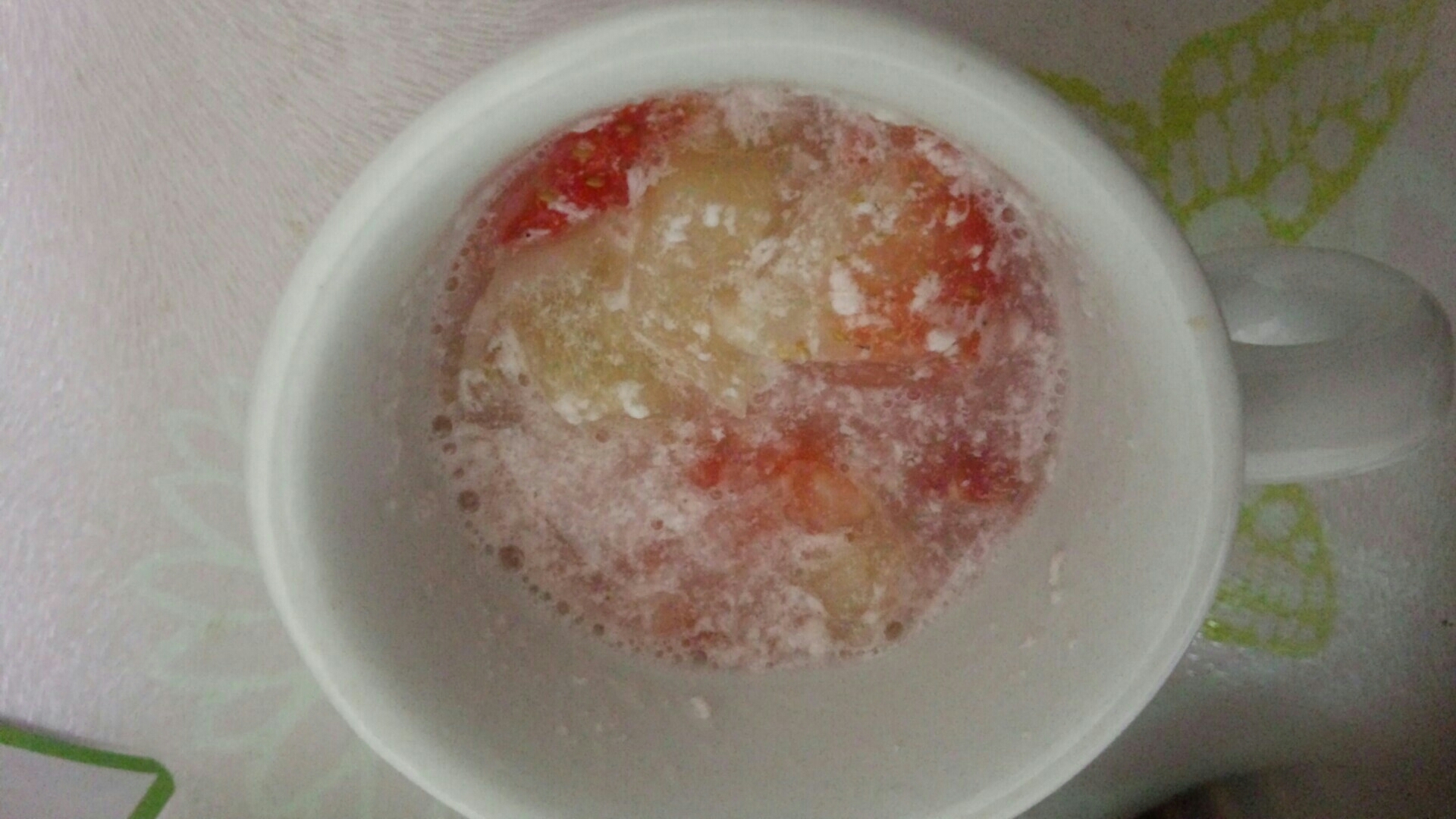 【離乳食後期】イチゴとりんごのミルクスープ
