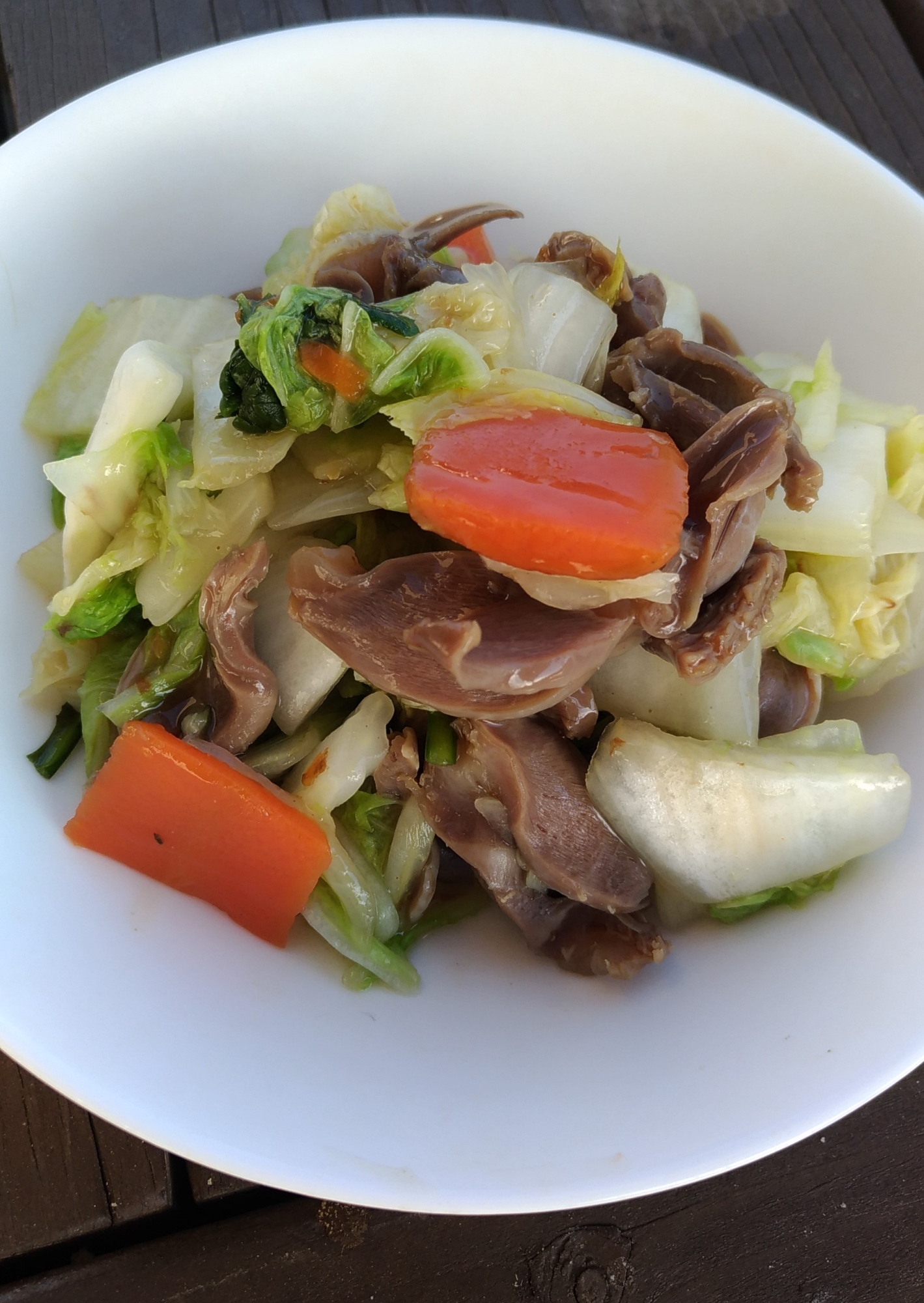 白菜と砂肝の和風炒め煮