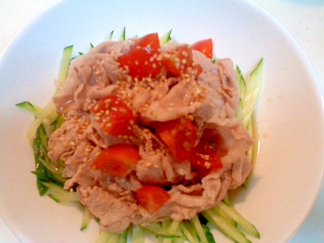 きゅうりとトマト添え豚しゃぶ レシピ 作り方 By ジョンとポーク 楽天レシピ