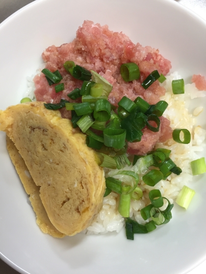 男子１人ご飯☆スタミナねぎとろ丼