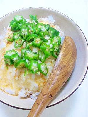 めんつゆで簡単！ご飯が進む！長芋とオクラのとろろ丼