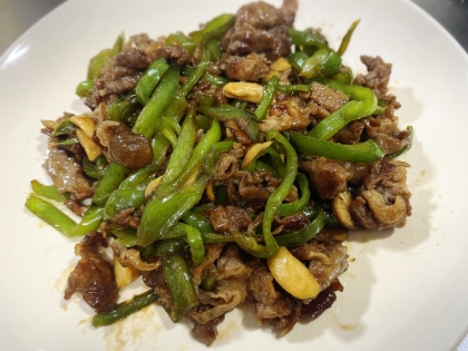 牛肉ピーマンピリ辛炒め