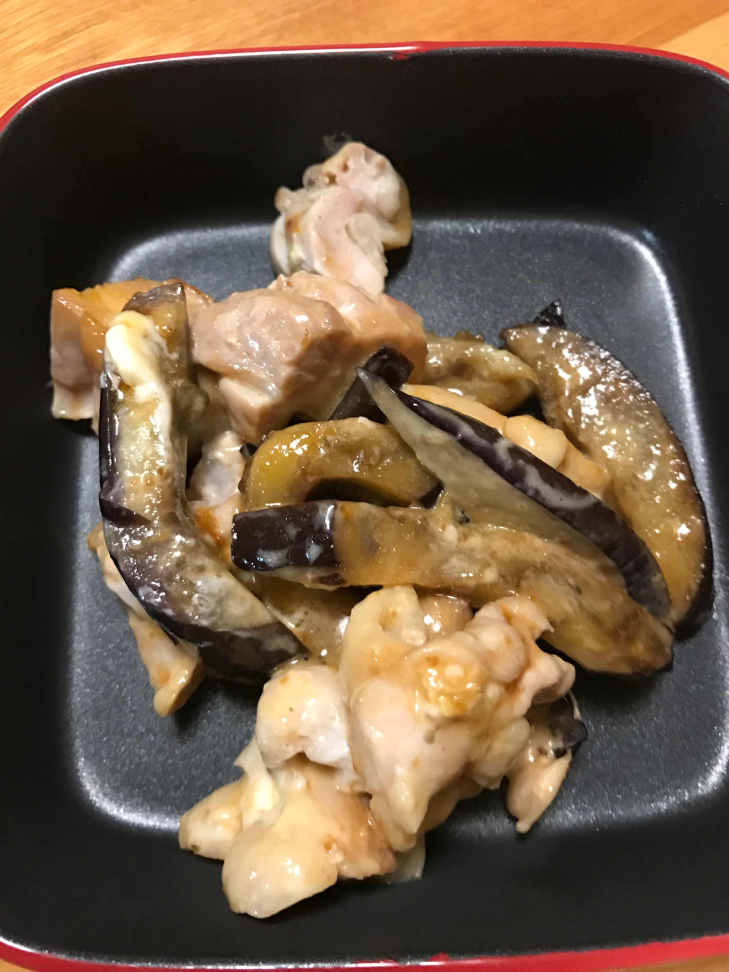 鶏肉とナスの焼肉ダレマヨ炒め
