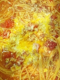 ひき肉とトマト缶で★ボロネーゼ風スープスパゲッティ
