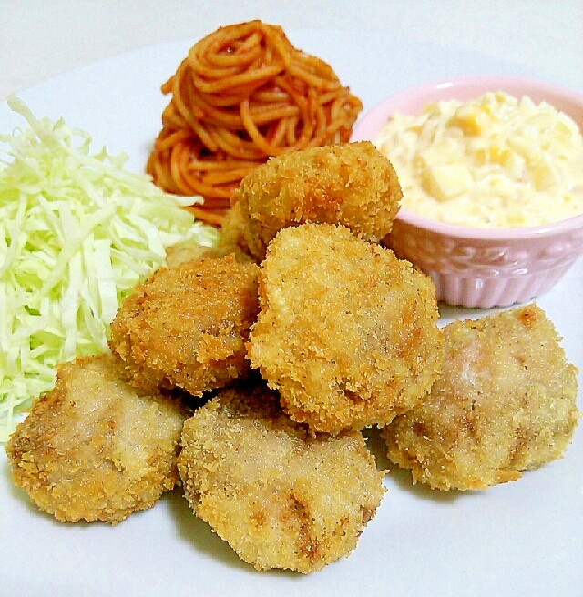 ❀豚小間切れ肉でミニとんかつ❀