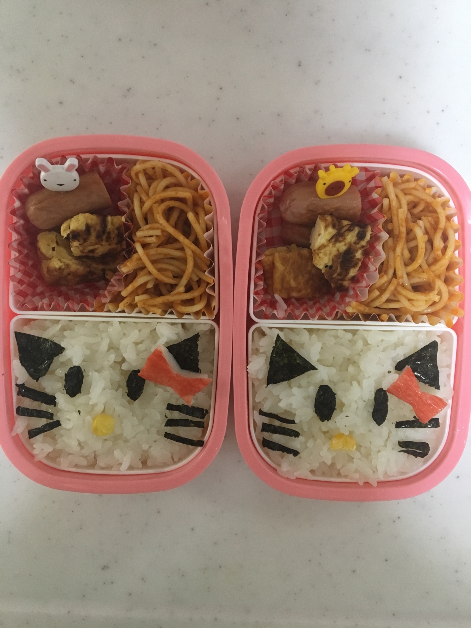 キティちゃんのミートスパお弁当(^O^)