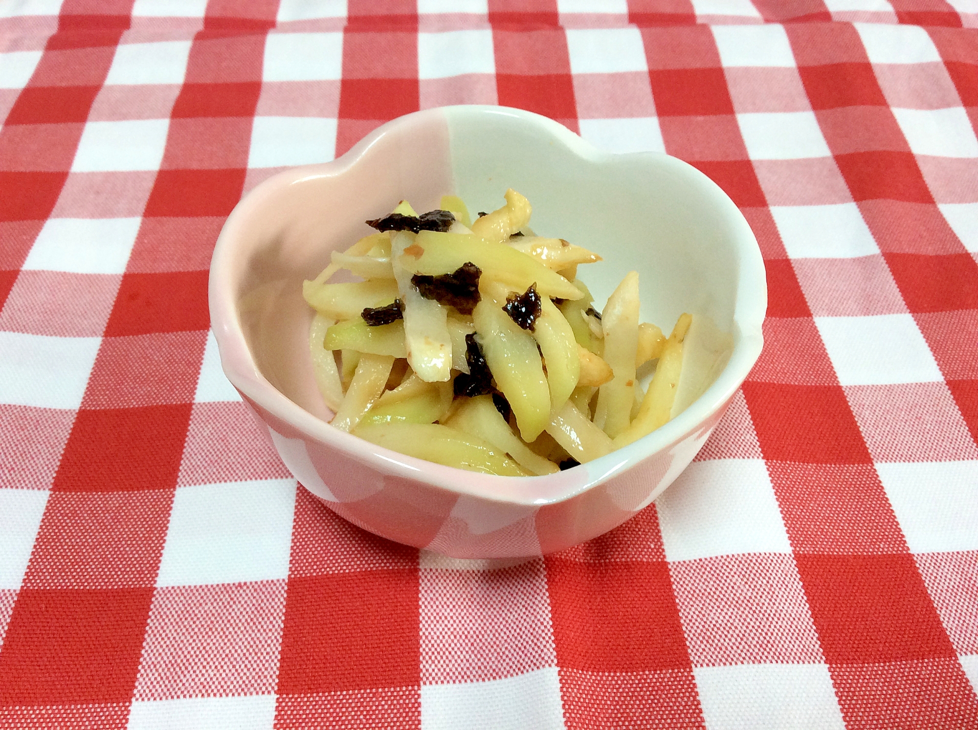 半干しはやとうりの梅海苔あえ