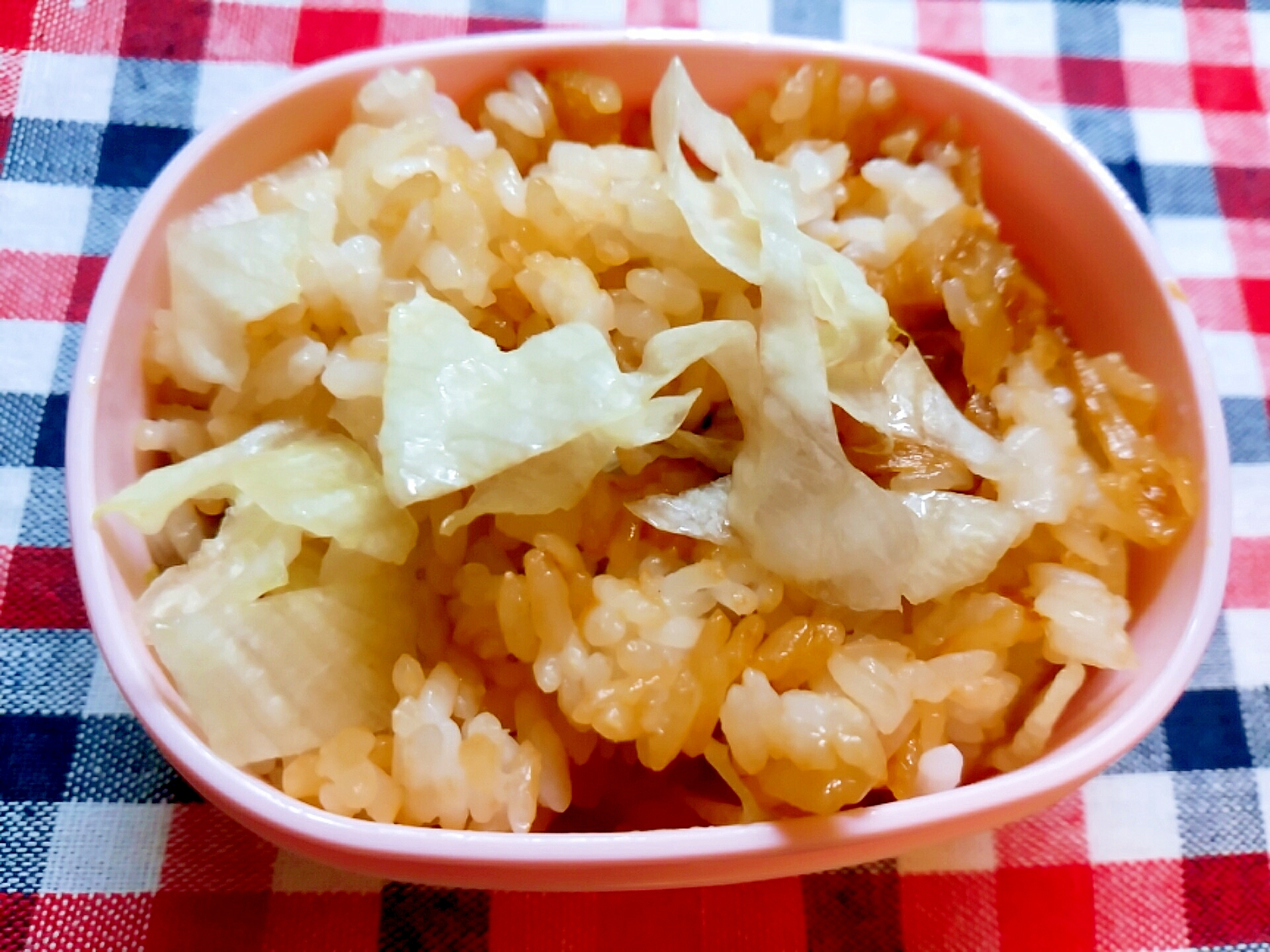飴色玉葱とレタスの炒めご飯
