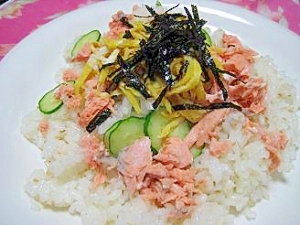 ごまときゅうり まぜまぜ鮭ちらし寿司 レシピ 作り方 By パウダー０７ 楽天レシピ