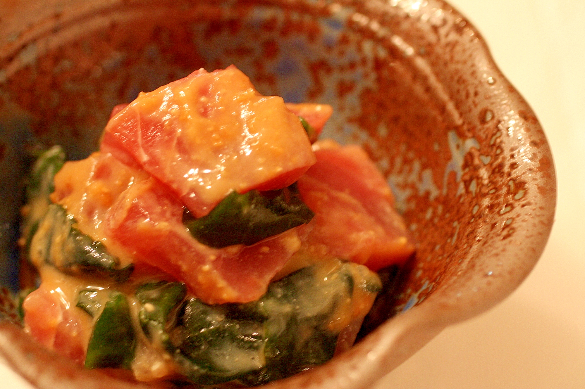 赤みのマグロで居酒屋のお通し ワカメとマグロのぬた レシピ 作り方 By 料理研究家 熊谷真由美 楽天レシピ 赤みのマグロで居酒屋のお通し ワカメとマグロのぬた レシピ 作り方 By 料理研究家 熊谷真由美 楽天レシピ