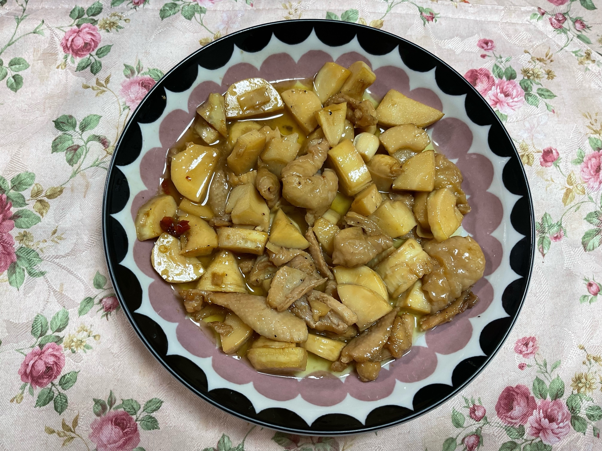 筍と鶏皮炒め