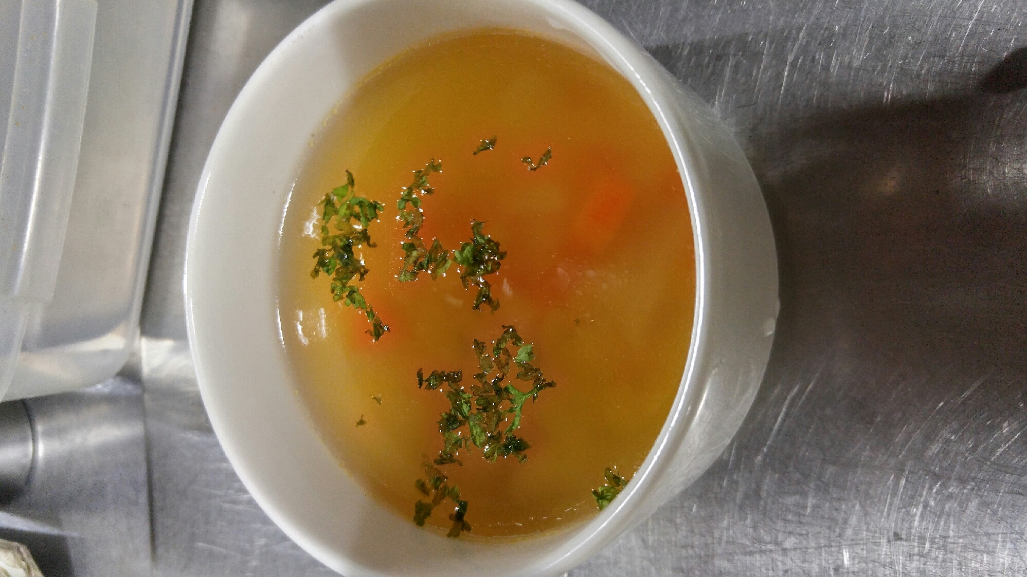 【簡単１品】野菜と豆のコンソメスープ