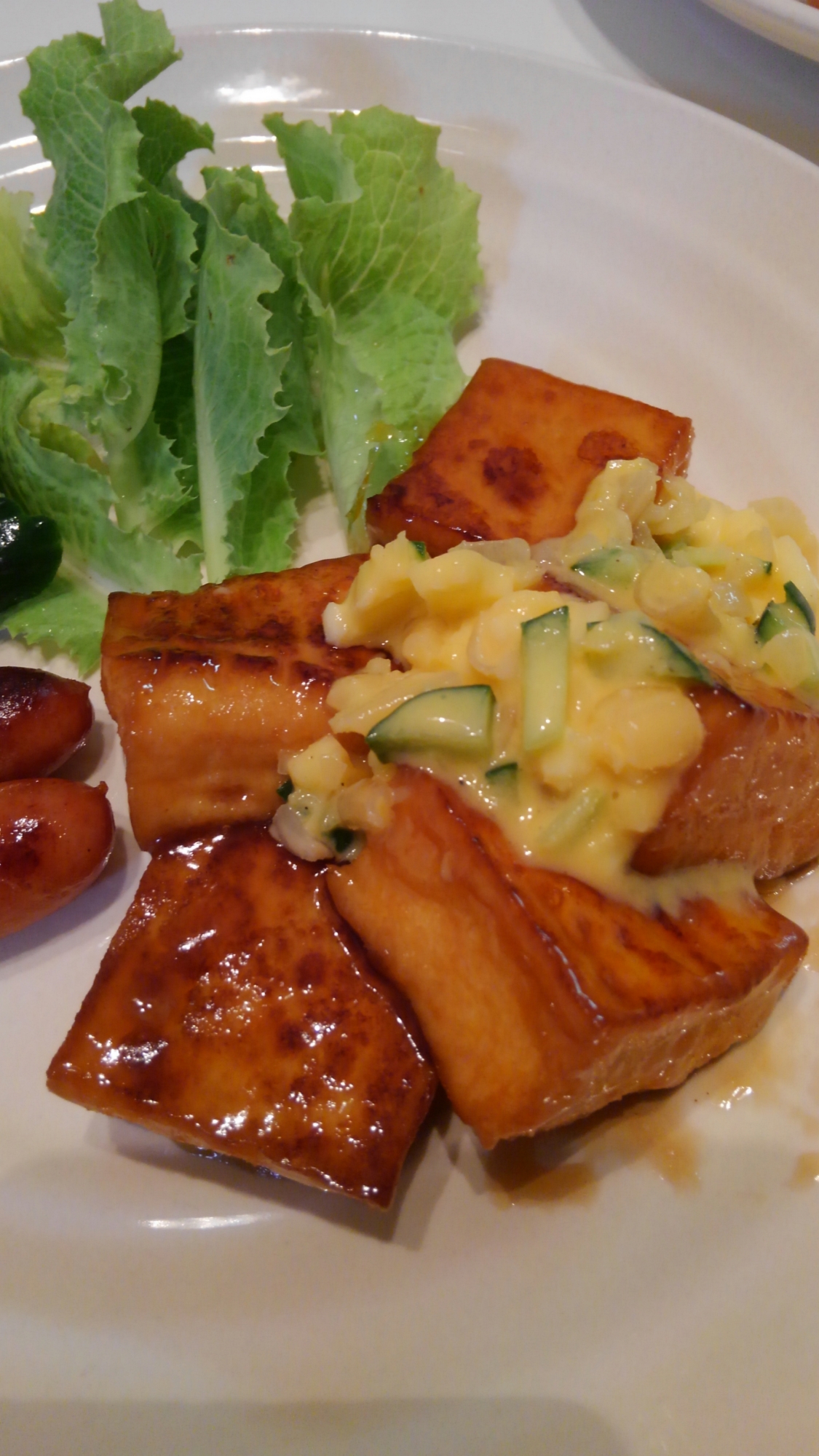 チキン南蛮?いいえ、厚揚げでヘルシー豆腐南蛮です。