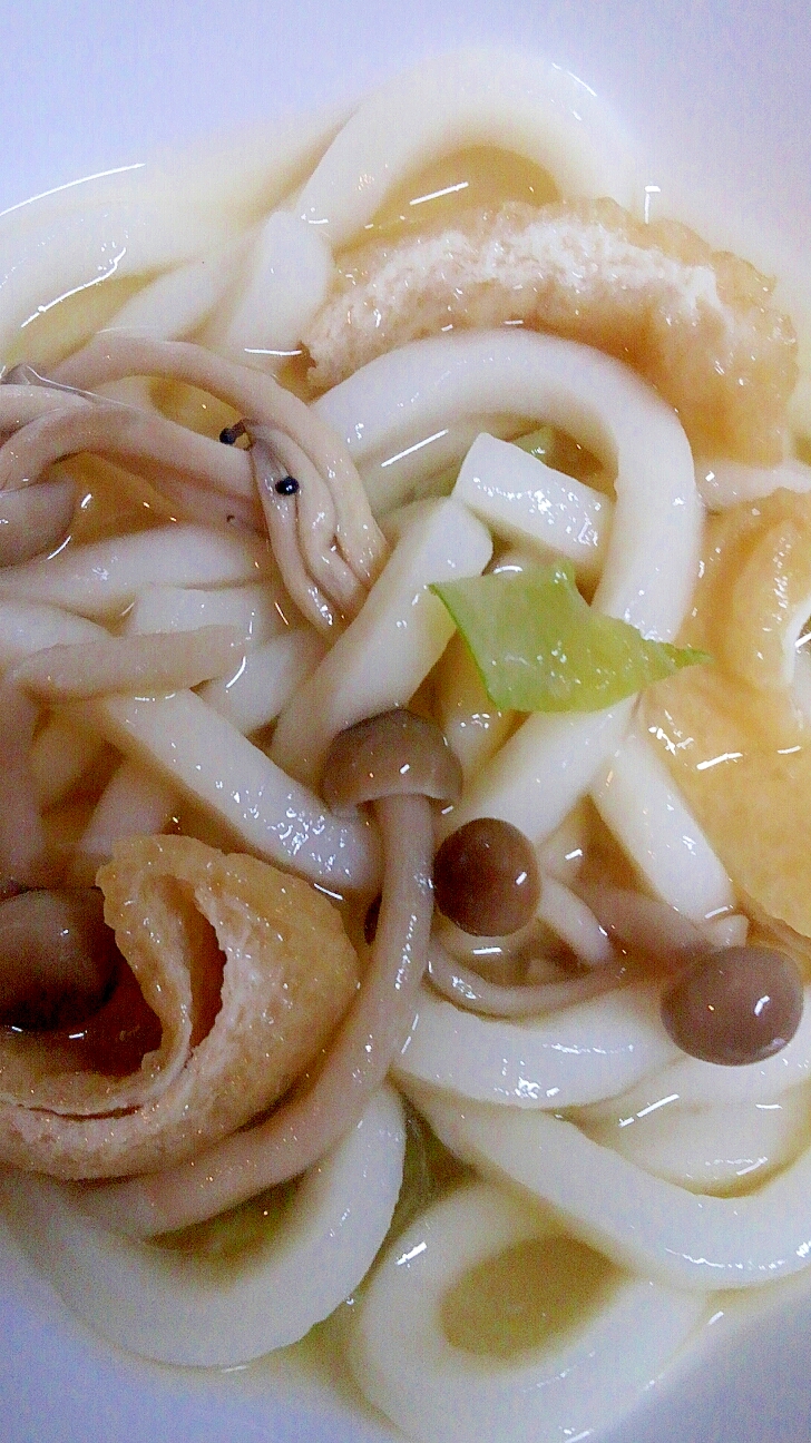 しめじ・油揚げ・ねぎのうどん