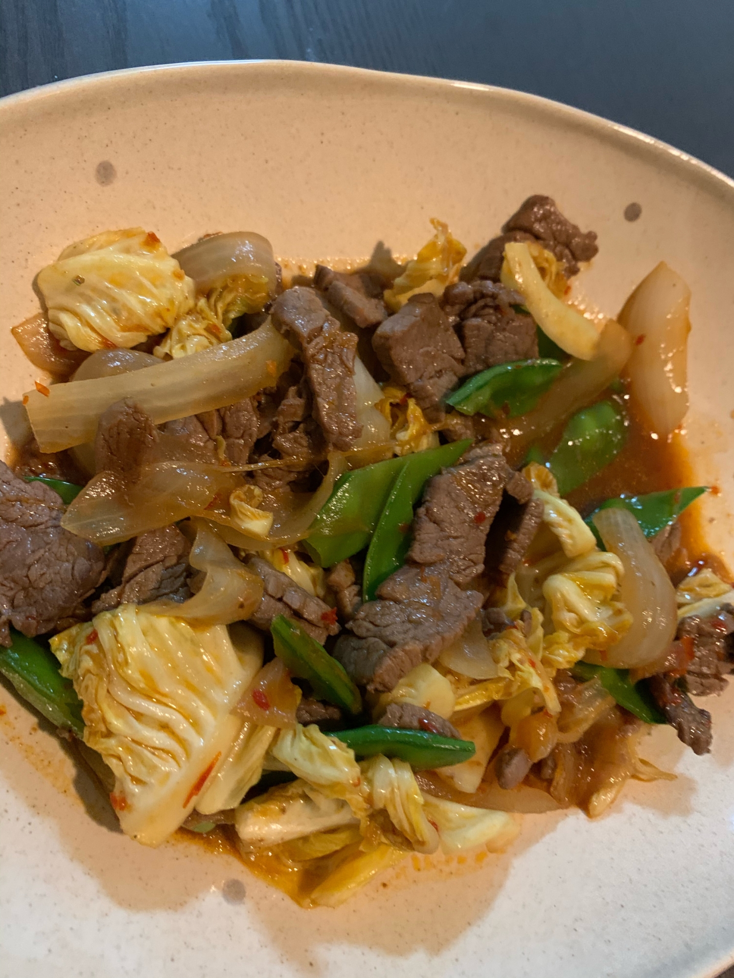 牛肉と野菜の旨辛炒め