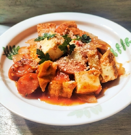 厚揚げのイタリアントマト炒め
