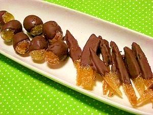金柑と文旦ピールde簡単ショコラオランジエ
