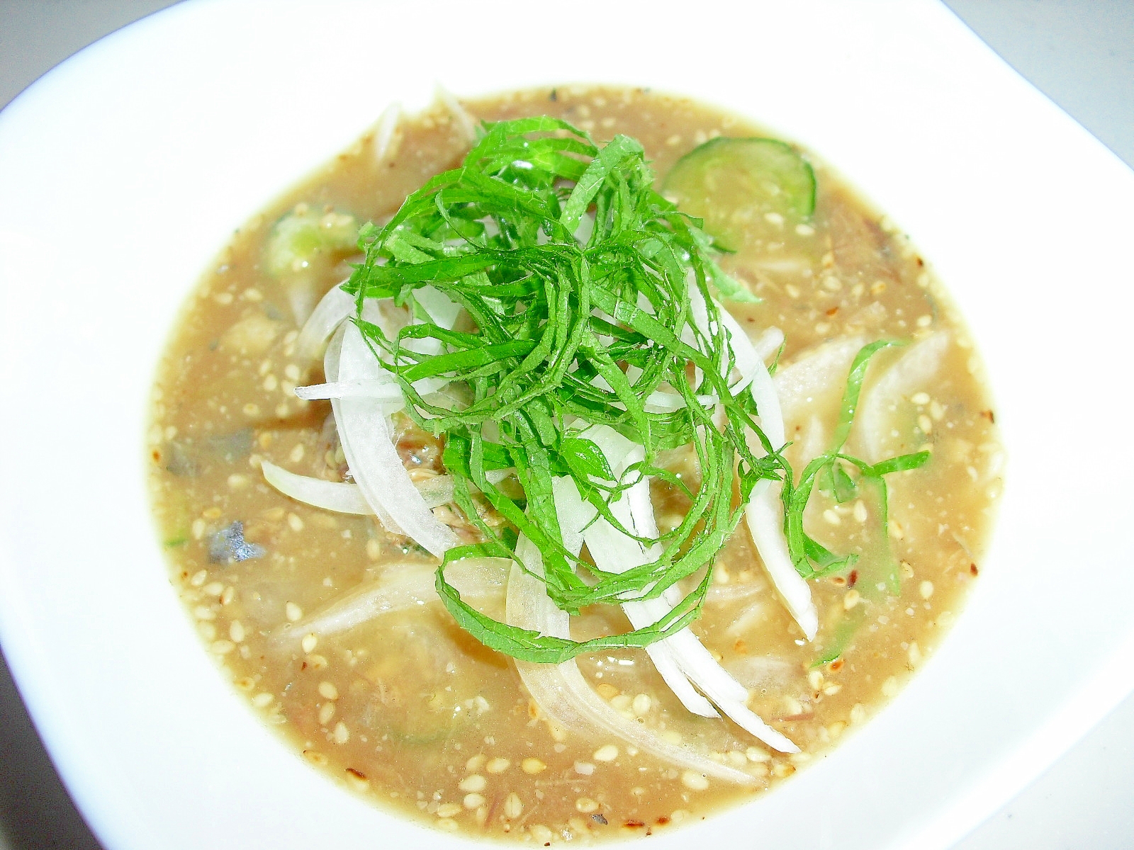 さば缶で 我が家の 冷や汁風つけそうめん レシピ 作り方 By Miyu 楽天レシピ