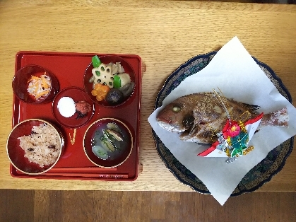 お食い初め♪魚焼きグリルで鯛の姿焼き