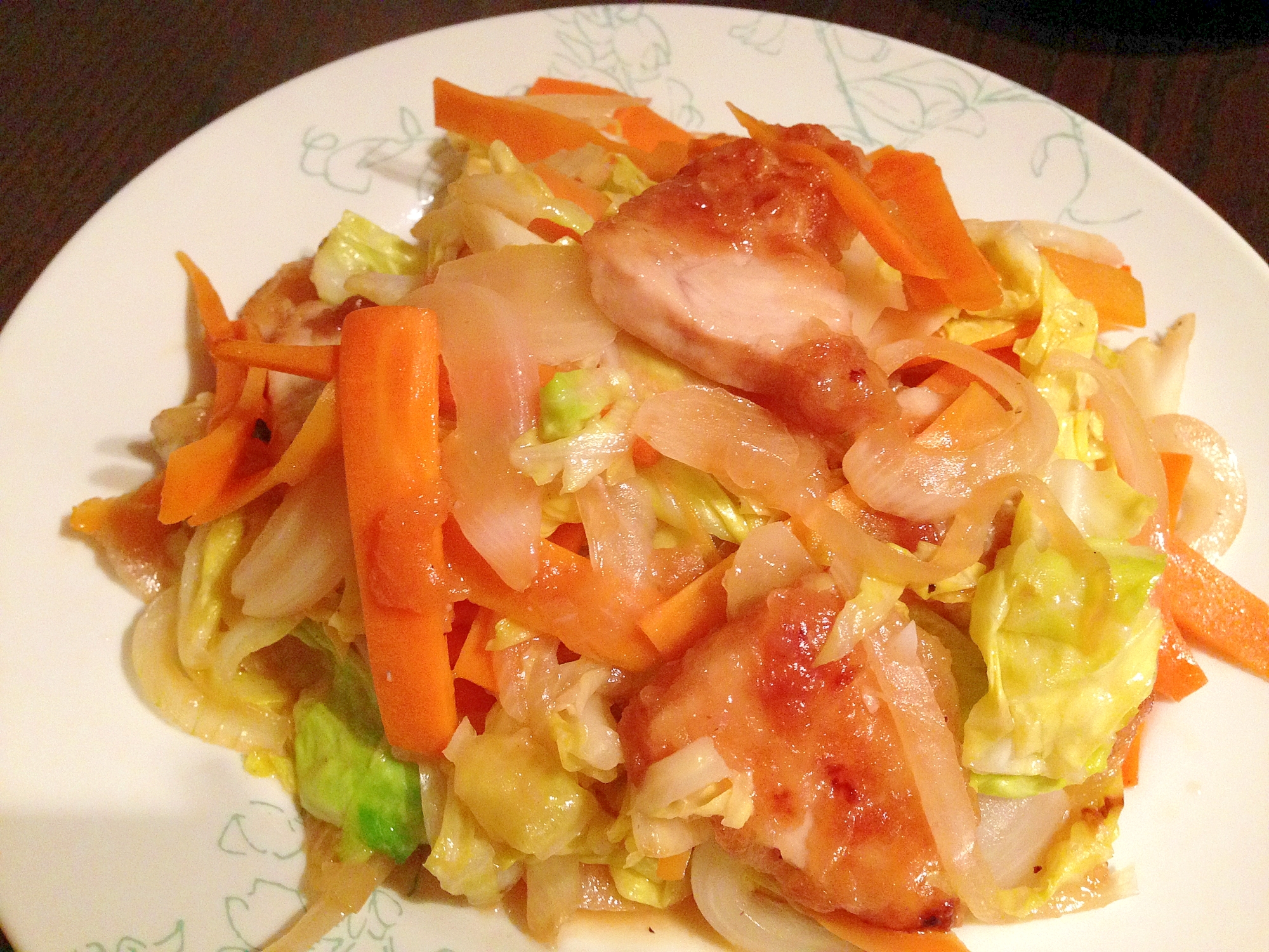 さっぱり！かじきと野菜のポン酢炒め