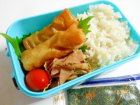 春巻きと舞茸・ハムのバター醤油炒めの お弁当