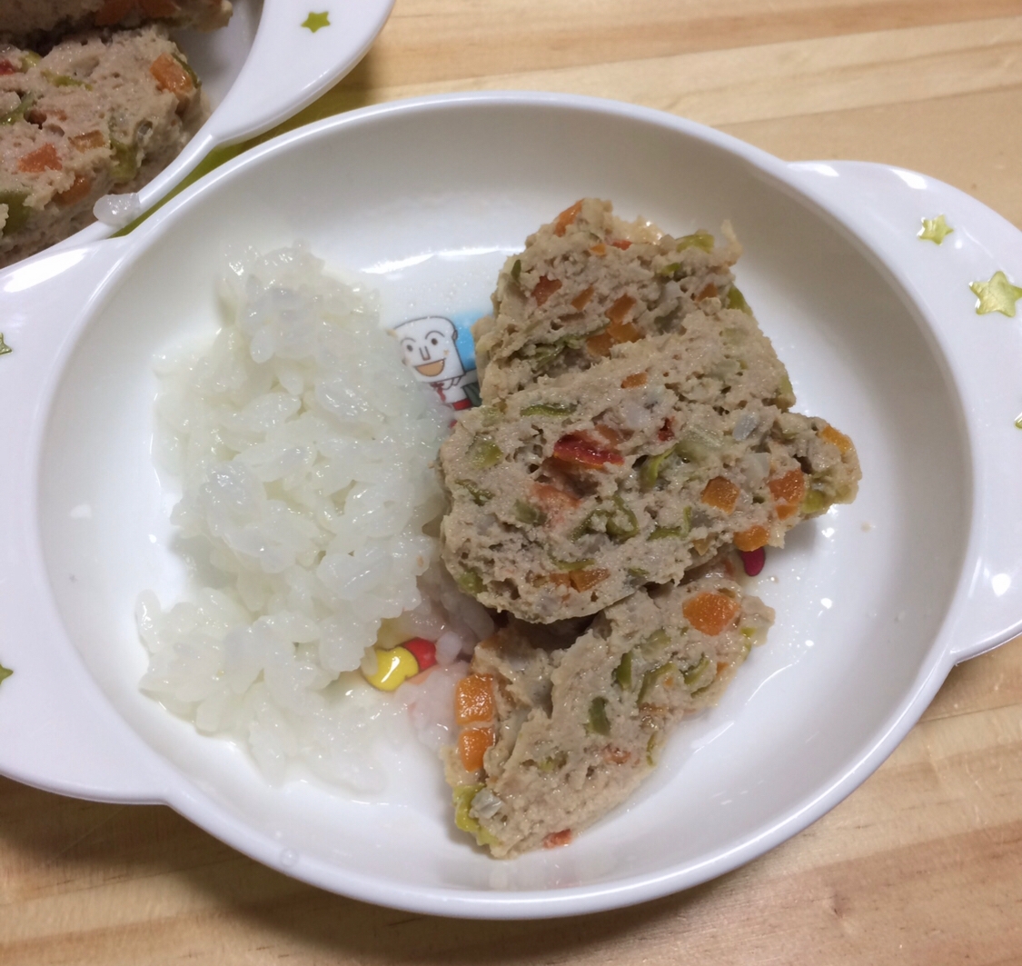 わんこご飯★アスパラガスとにんじんのミートローフ