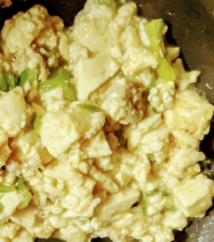 豆腐とねぎで炒り卵